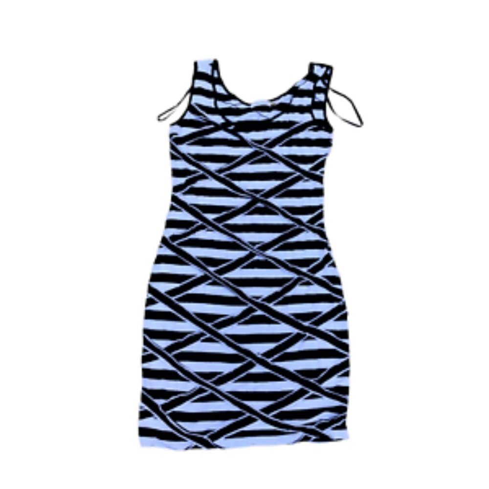 CALVIN KLEIN Bodycon Dress Women's 4 Textured Black White Above Knee​​​​​​